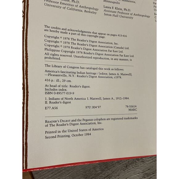 1978 Readers Dgest America’s Fascinating Indian Heritage - Picture 5 of 16